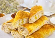 Рулетики из лаваша с творогом и бананом